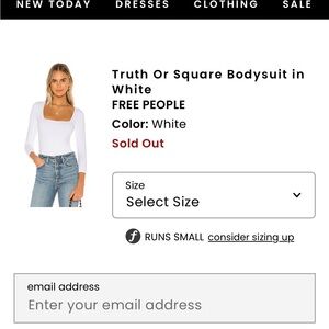 Free People Truth or Be Square White Long Sleeve Bodysuit